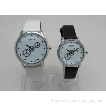 Leather strap round couple watch set  gear second disc big